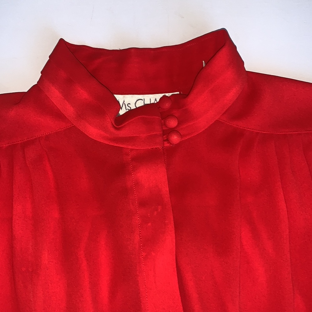 Ms. Chaus Vintage Red Sheer Dress Size 14 - Picture 4 of 10